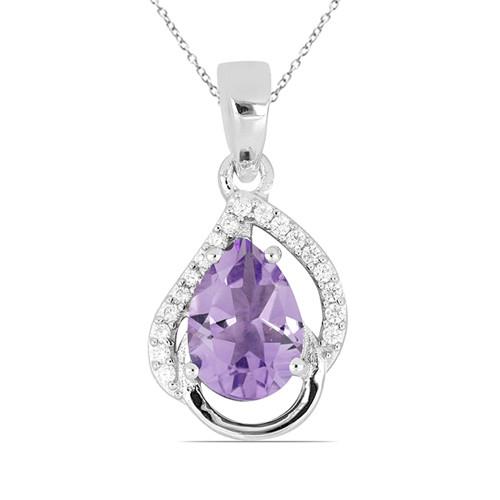 BUY BRAZILIAN AMETHYST GEMSTONE CLASSIC PENDANT IN 925 SILVER